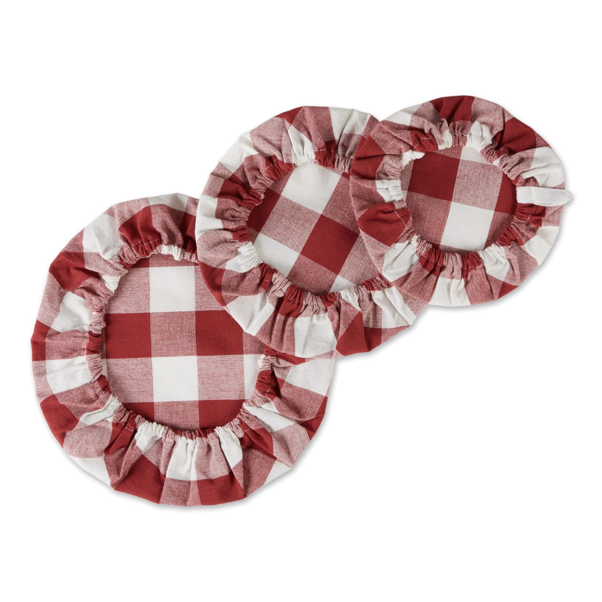DII® Assorted Barn Red Buffalo Check Woven Dish Cover Set